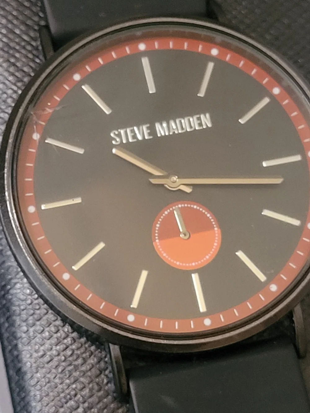 Steve Madden Men's Black and Rose Gold Watch and Pendant Gift Set